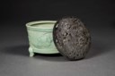 A RARE MOLDED AND CARVED LONGQUAN CELADON CENSER
