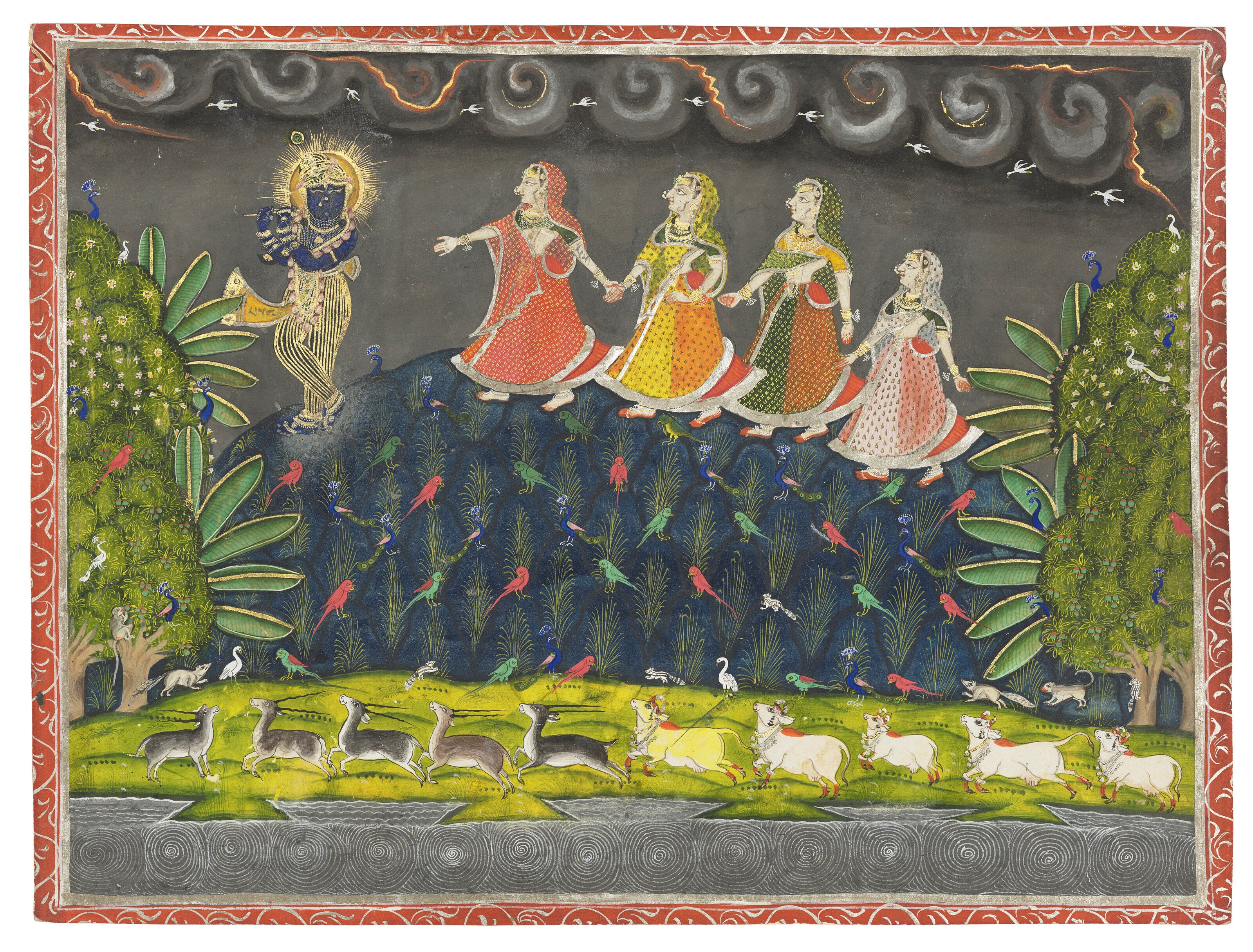 KRISHNA FLUTING FOR THE GOPIS