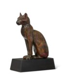 AN EGYPTIAN BRONZE CAT