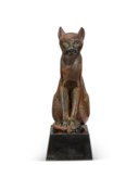 AN EGYPTIAN BRONZE CAT