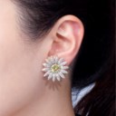 COLOURED DIAMOND AND DIAMOND EARRINGS, MOUNTED BY CARTIER