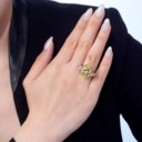 NO RESERVE – COLOURED DIAMOND AND DIAMOND RING