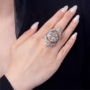 COLOURED DIAMOND AND DIAMOND RING