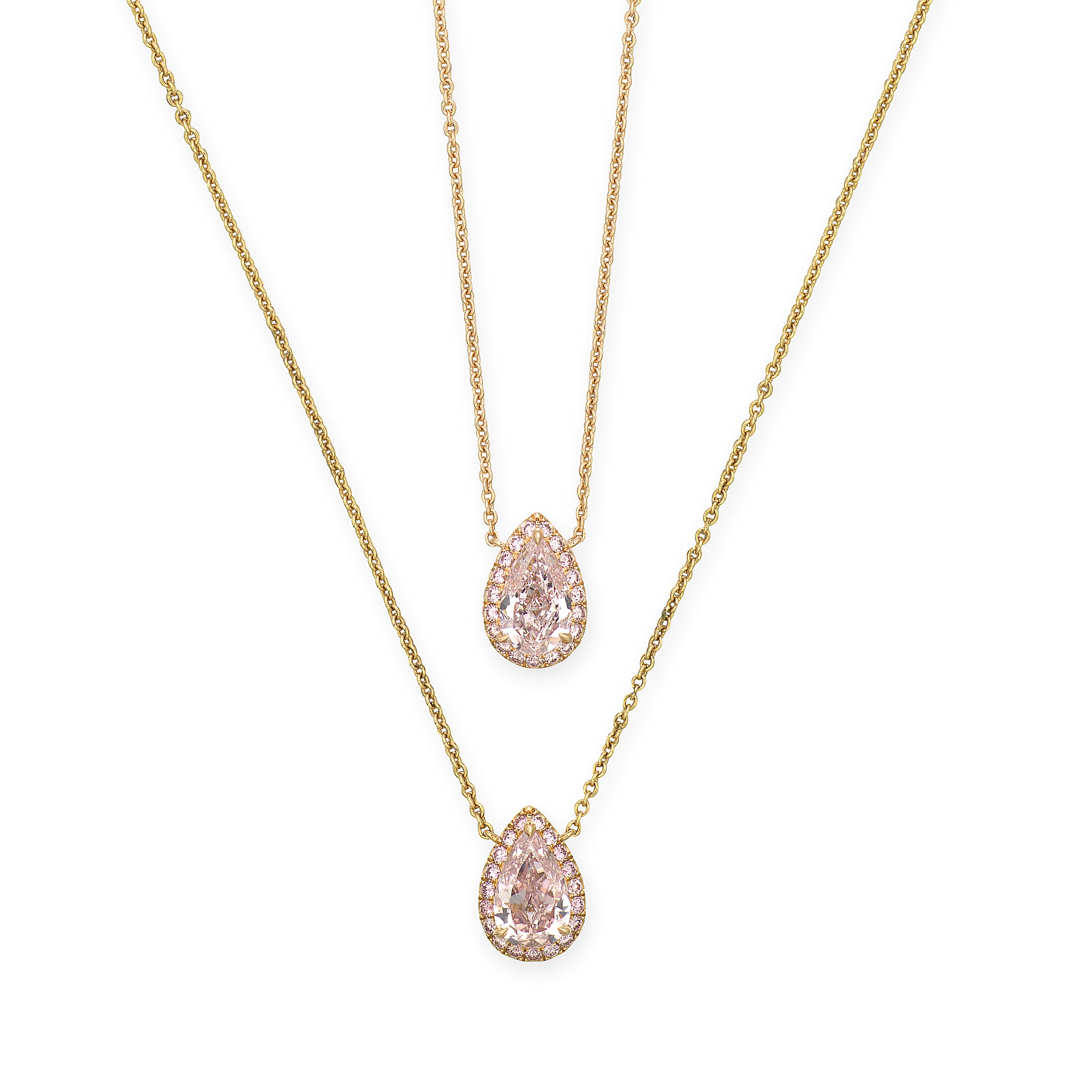 TWO COLOURED DIAMOND NECKLACE, BY HARRY WINSTON