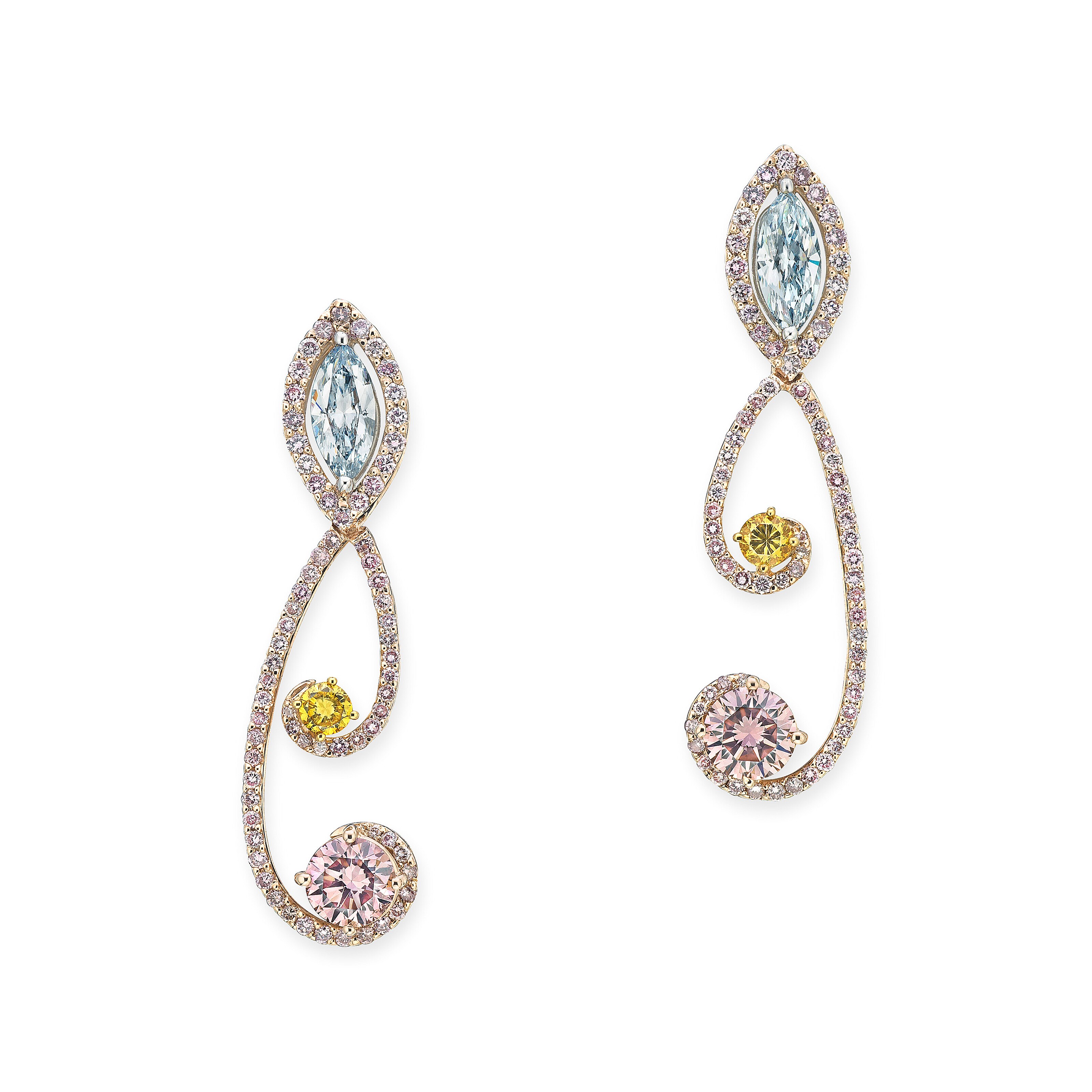 COLOURED DIAMOND EARRINGS