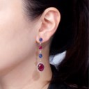 STAR SAPPHIRE, STAR RUBY AND DIAMOND EARRINGS