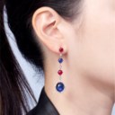 STAR SAPPHIRE, STAR RUBY AND DIAMOND EARRINGS