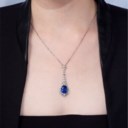 SAPPHIRE AND DIAMOND PENDENT NECKLACE