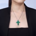 ANNA HU EMERALD AND DIAMOND PENDANT
