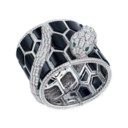BULGARI DIAMOND, ONYX AND EMERALD 'SERPENTI MISTERIOSI SECRET' BANGLE WATCH