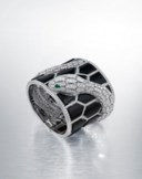 BULGARI DIAMOND, ONYX AND EMERALD 'SERPENTI MISTERIOSI SECRET' BANGLE WATCH