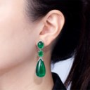 AN EXCEPTIONAL EMERALD AND DIAMOND EARRINGS, BY ETCETERA