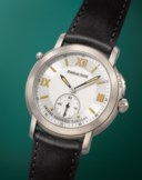 AUDEMARS PIGUET. A POSSIBLY UNIQUE AND INCREDIBLE TITANIUM MINUTE REPEATING GRANDE AND PETITE SONNERIE CARILLON WRISTWATCH WITH TWO-TONE DIAL