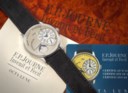 F.P. JOURNE. A RARE AND ATTRACTIVE PLATINUM AUTOMATIC WRISTWATCH WITH BRASS MOVEMENT, MOON PHASES, DATE AND POWER RESERVE