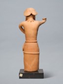 A HANIWA EARTHENWARE SCULPTURE OF A WARRIOR