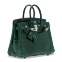 A SHINY VERT FONCÉ NILOTICUS CROCODILE BIRKIN 25 WITH PALLADIUM HARDWARE