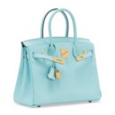 A BLEU ATOLL EPSOM LEATHER BIRKIN 30 WITH GOLD HARDWARE