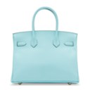 A BLEU ATOLL EPSOM LEATHER BIRKIN 30 WITH GOLD HARDWARE