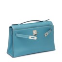 A BLEU JEAN SWIFT LEATHER KELLY POCHETTE WITH PALLADIUM HARDWARE