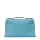 A BLEU JEAN SWIFT LEATHER KELLY POCHETTE WITH PALLADIUM HARDWARE