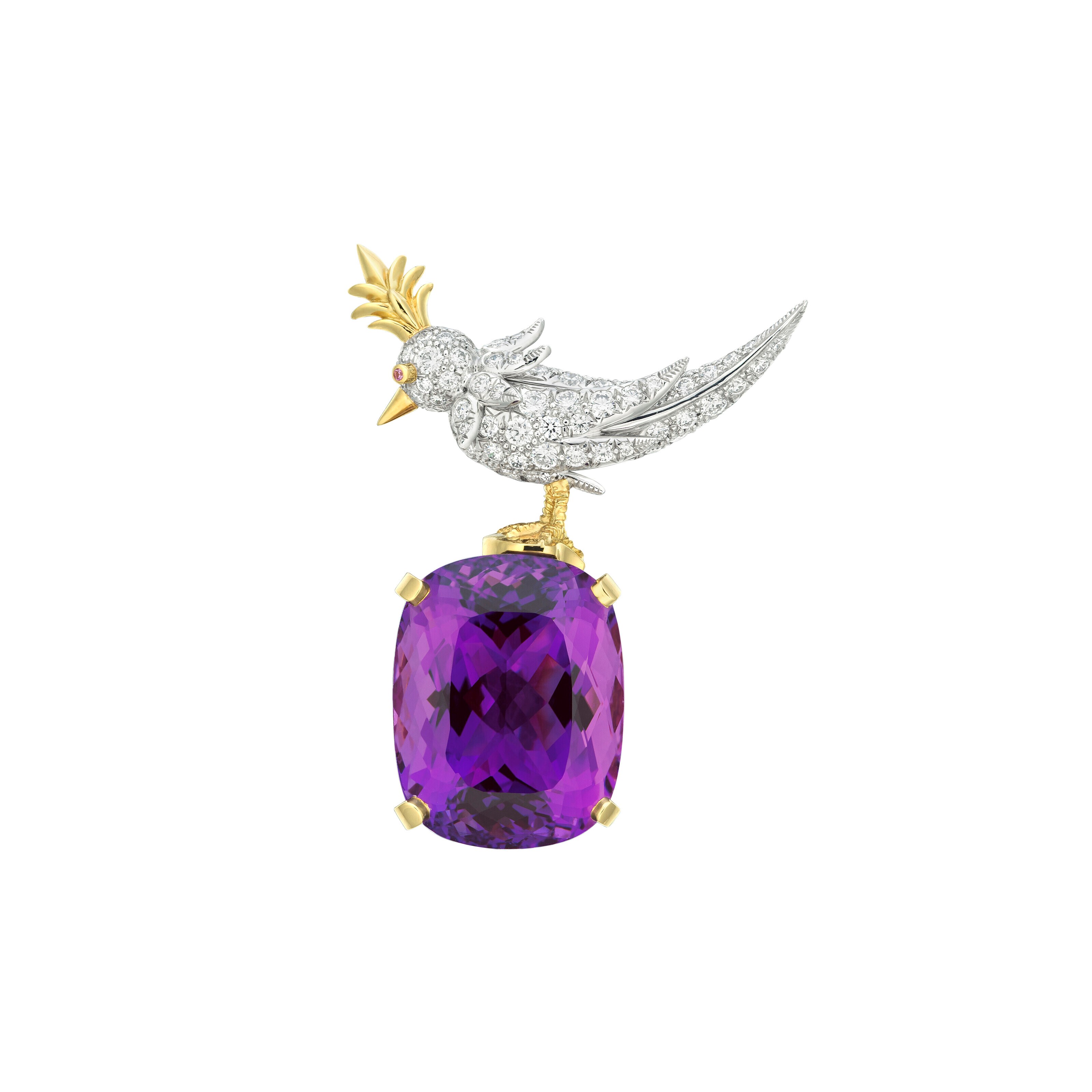 紫水晶及鑽石「Bird on a Rock」胸針Tiffany &amp; Co. by Schlumberger Studio 設計