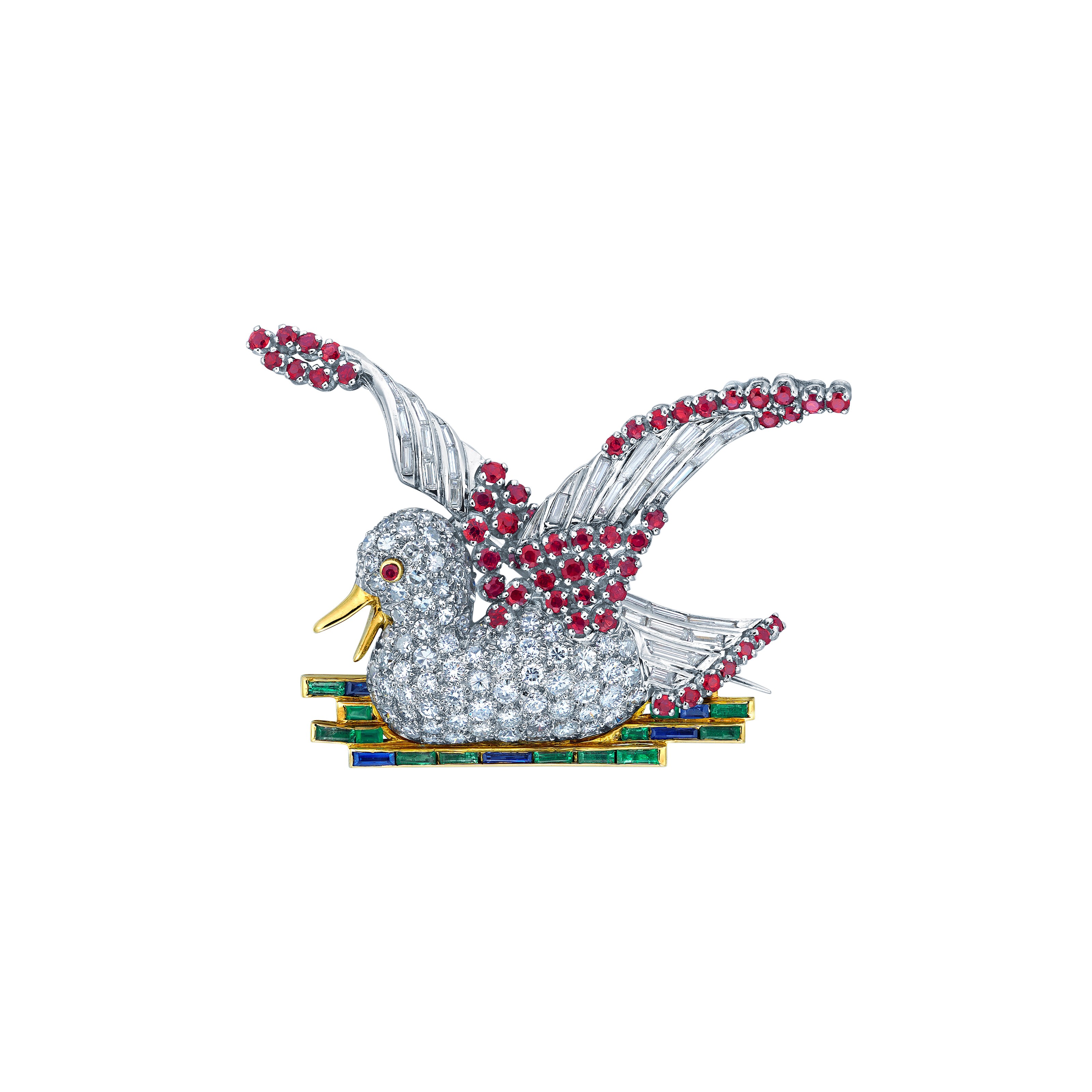 MULTI-GEM BROOCH
