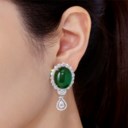 JADEITE AND DIAMOND EARRINGS
