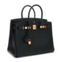 DONATED &amp; SIGNED BY JANE BIRKIN BLACK TOGO LEATHER BIRKIN 35 WITH ROSE GOLD HARDWARE