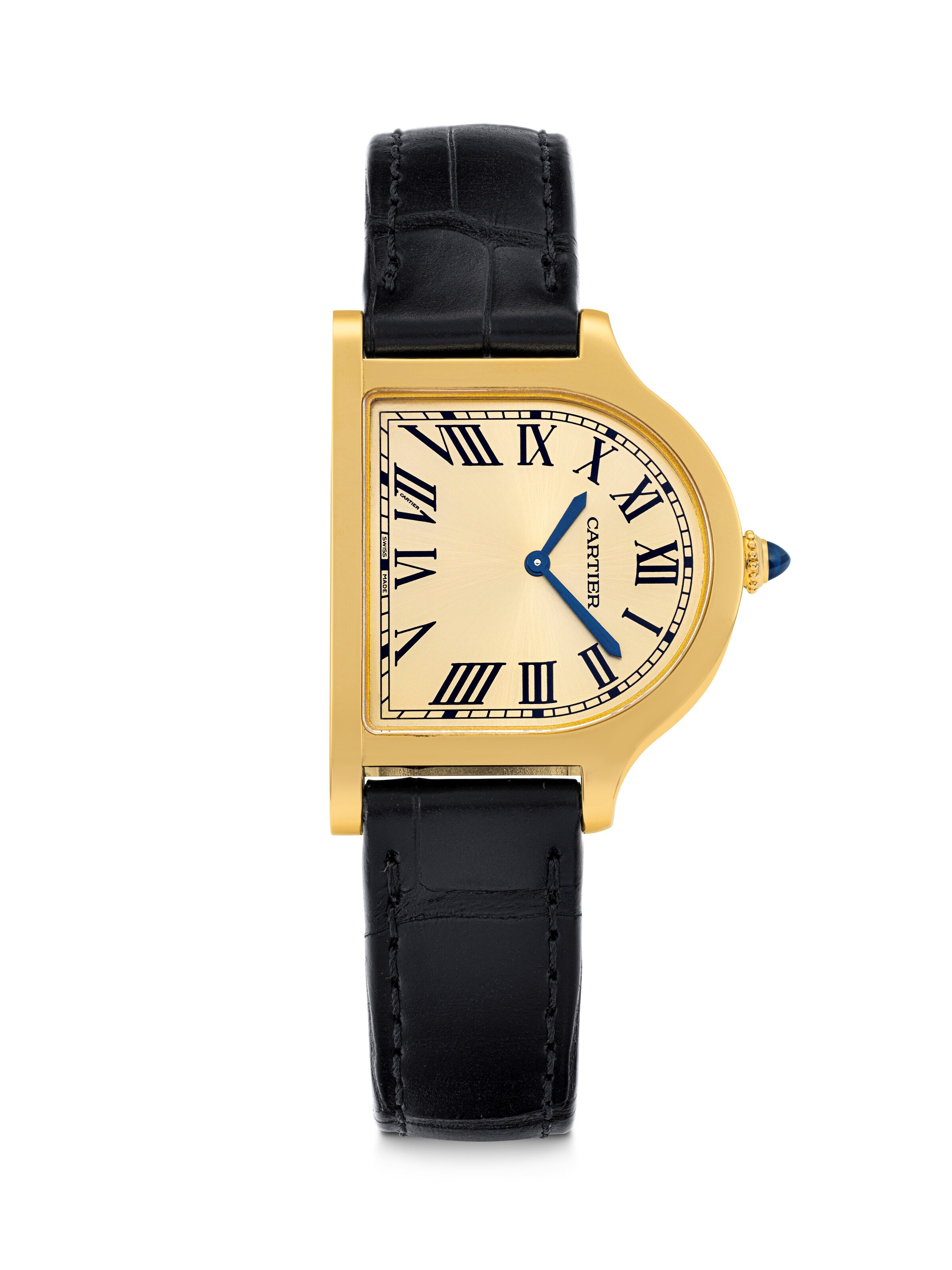 CARTIER. A RARE 18K GOLD LIMITED EDITION WRISTWATCH