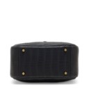 A MATTE BLACK ALLIGATOR MINI LINDY II WITH GOLD HARDWARE