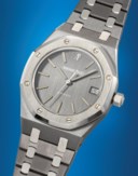 AUDEMARS PIGUET. A RARE AND ATTRACTIVE TANTALUM AND STAINLESS STEEL AUTOMATIC WRISTWATCH WITH SWEEP CENTRE SECONDS, DATE AND BRACELET