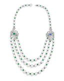 BULGARI SAPPHIRE, EMERALD, DIAMOND AND CULTURED PEARL 'FIOCCO REALE' NECKLACE