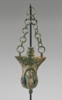 A ROMAN BRONZE BALSAMARIUM IN THE FORM OF A PHALLUS