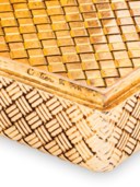 A 14K GOLD, DIAMOND AND RED GEMSTONE-SET CIGARETTE CASE