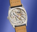 AUDEMARS PIGUET. A UNIQUE, IMPORTANT, AND HISTORICALLY SIGNIFICANT PLATINUM CUSHION-SHAPED SINGLE-BUTTON CHRONOGRAPH WRISTWATCH WITH TWO-TONE DIAL, SOLD TO THE AMERICAN MARKET