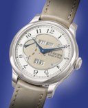 F.P. JOURNE. A COVETED AND ATTRACTIVE PLATINUM AUTOMATIC PERPETUAL CALENDAR WRISWATCH WITH POWER RESERVE AND LEAP YEAR INDICATION