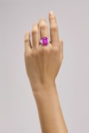 COLOURED SAPPHIRE AND DIAMOND RING