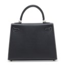 A SPECIAL ORDER BLACK EPSOM LEATHER SELLIER KELLY 25 WITH BRUSHED PALLADIUM HARDWARE
