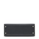 A SPECIAL ORDER BLACK EPSOM LEATHER SELLIER KELLY 25 WITH BRUSHED PALLADIUM HARDWARE