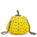 A LIMITED EDITION YELLOW MONOGRAM PUMPKIN BAG WITH SILVER HARDWARE BY YAYOI KUSAMA