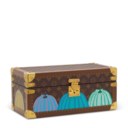 A LIMITED EDITION PAINTED PUMPKIN MONOGRAM WATCH BOX WITH BRASS HARDWARE BY YAYOI KUSAMA