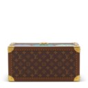 A LIMITED EDITION PAINTED PUMPKIN MONOGRAM WATCH BOX WITH BRASS HARDWARE BY YAYOI KUSAMA