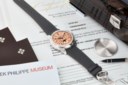 PATEK PHILIPPE. A HIGHLY ATTRACTIVE AND IMPRESSIVE PLATINUM PERPETUAL CALENDAR CHRONOGRAPH WRISTWATCH WITH MOON PHASES, LEAP YEAR, DAY/NIGHT INDICATION AND SALMON DIAL