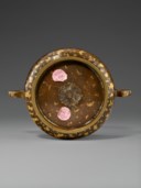 A GOLD-SPLASHED CENSER AND STAND