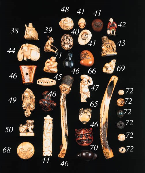 An ivory netsuke of a kneeling figure