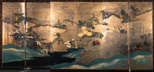 A Japanese six fold screen