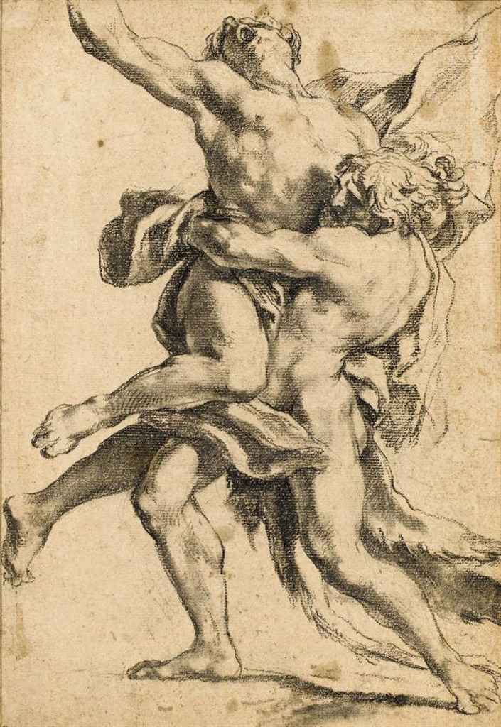 Italian School, 18th Century Hercules and Antaeus Italian School, 18th Cent...