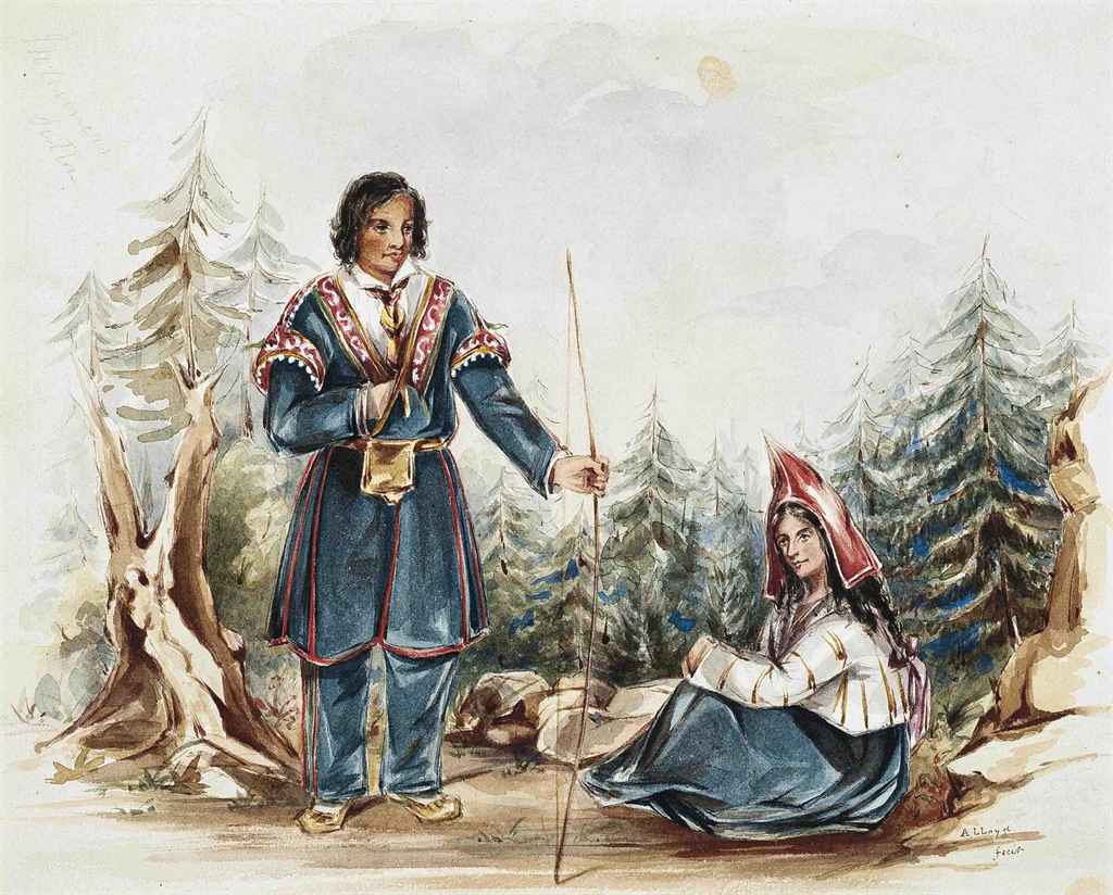 Micmac Squaw and husband; Micmac Squaw; Acadian woman in winter dress; and ...