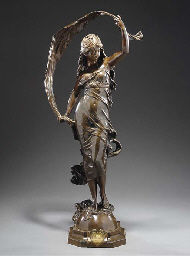 Médaille En Bronze 'La Déesse Aurore' Signée Édouard-Pierre Blin (XXème)