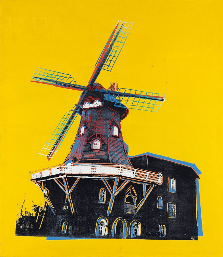 Andy Warhol (1928-1987), Windmill, 1986. Acrylic and silkscreen ink on canvas. 50 ¼ x 43 ½ in. (17.5 x 110.5 cm.) Estimate £200,000-300,000. This work is offered in the Post-War and Contemporary Art Day Sale on 30 June at Christie’s in London